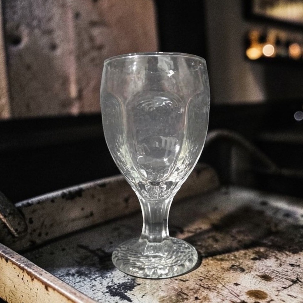 Libbey Chivalry Clear Glass Water Goblet, Vintage Textured Stemware, Replacement
